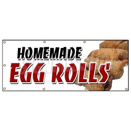 Signmission HOMEMADE EGG ROLLS BANNER SIGN spring chinese freshly ground pork fried B-96 Homemade Egg Rolls